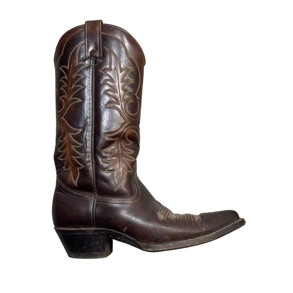 Vintage Imperial Brown Leather Cowboy Boots Mens 8.5 D Made in USA Western 515